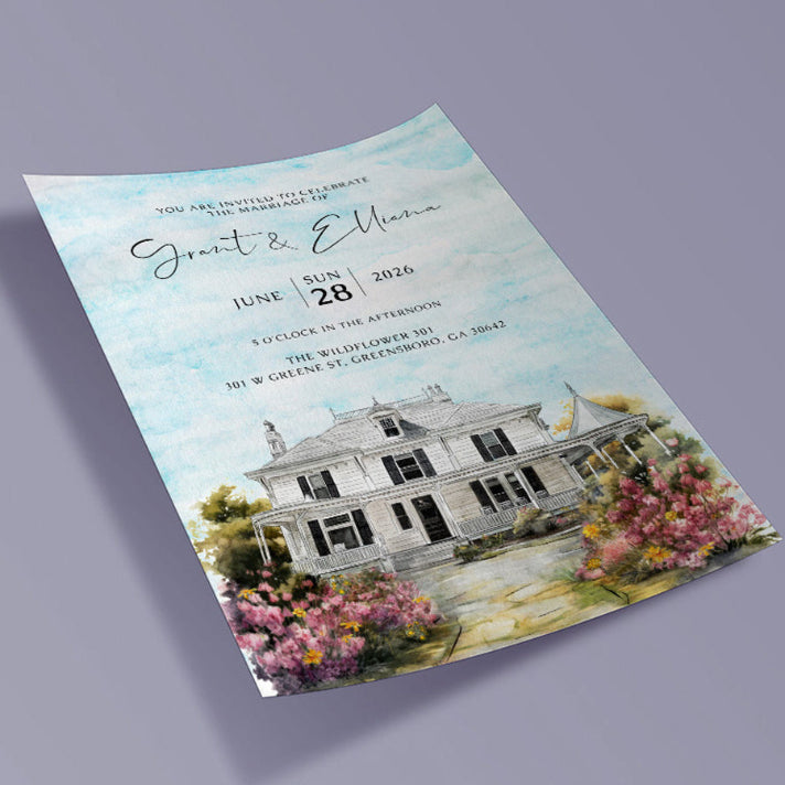 watercolor wedding invitation