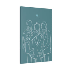 Illustration of a Best Friends embracing with a bouquet.