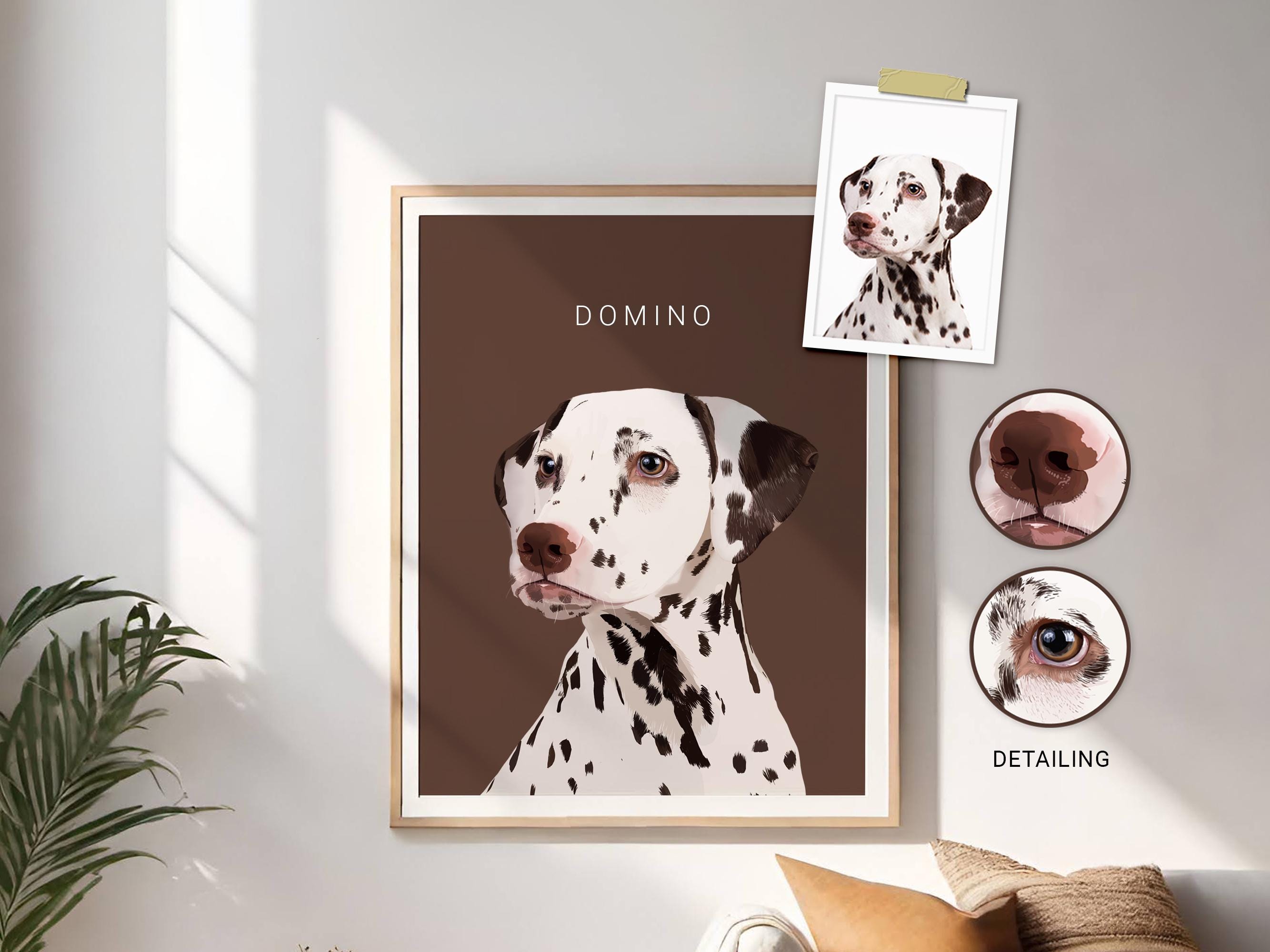 Custom detailed dog artwork, showcasing your pet's personality with intricate shading and vibrant colors.