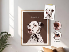 Custom detailed dog artwork, showcasing your pet's personality with intricate shading and vibrant colors.