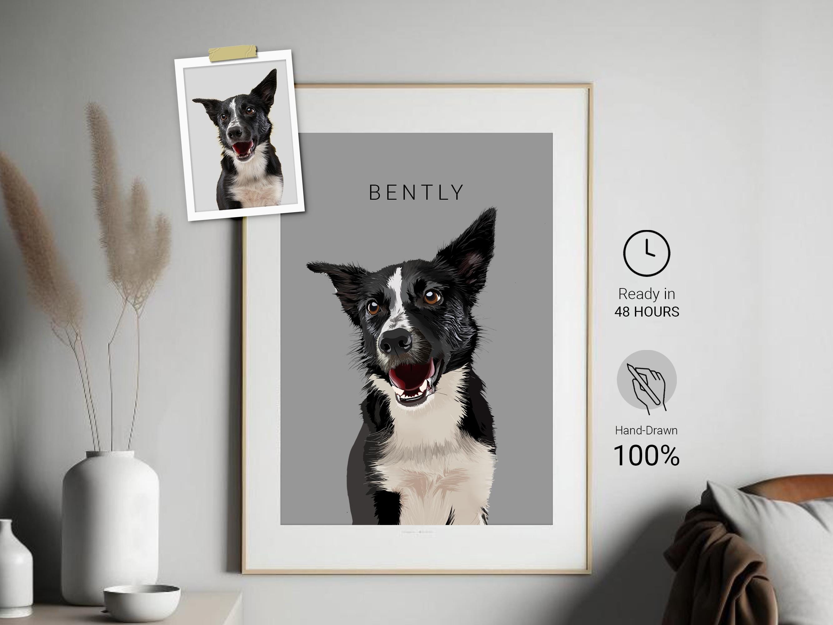 Custom hand-drawn pet portrait with your animal's unique features and personality.