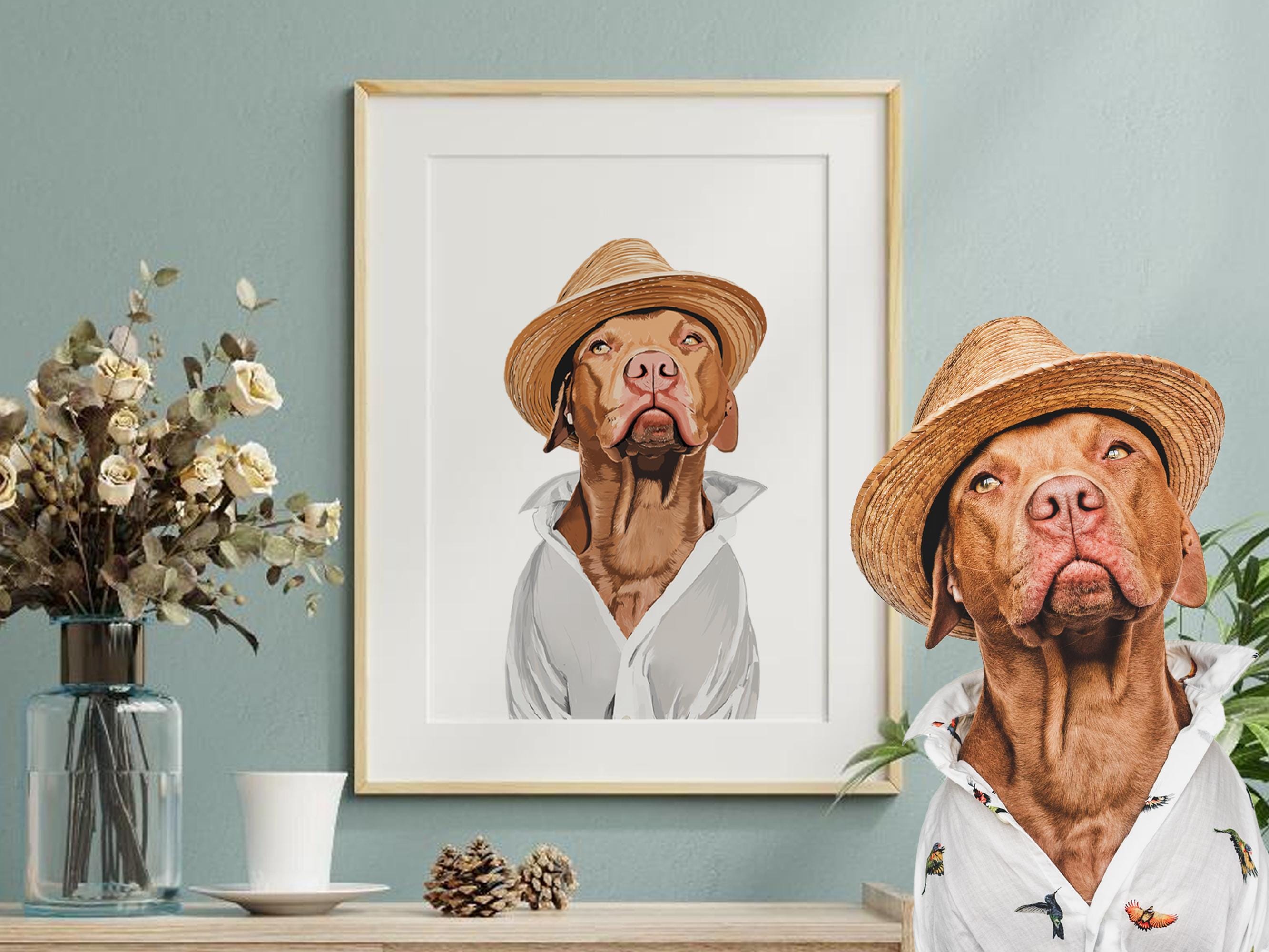 A custom illustrated portrait of your pet, created in a charming artistic style.
