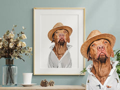 A custom illustrated portrait of your pet, created in a charming artistic style.
