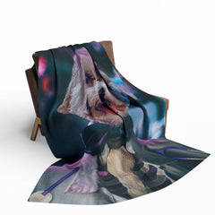 Funny doctor dog design on cozy blanket.