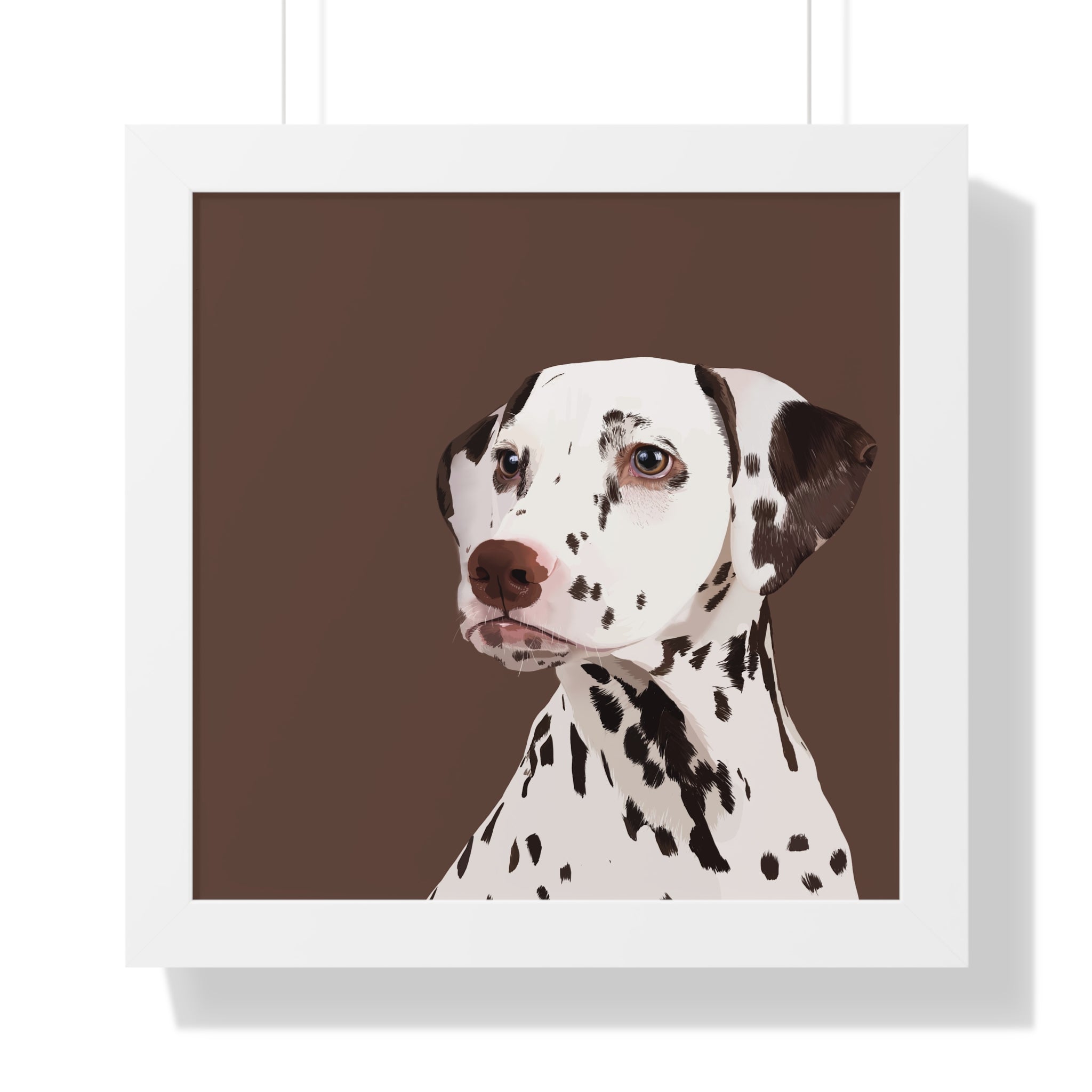 Detailled illustration of dog on a brown background