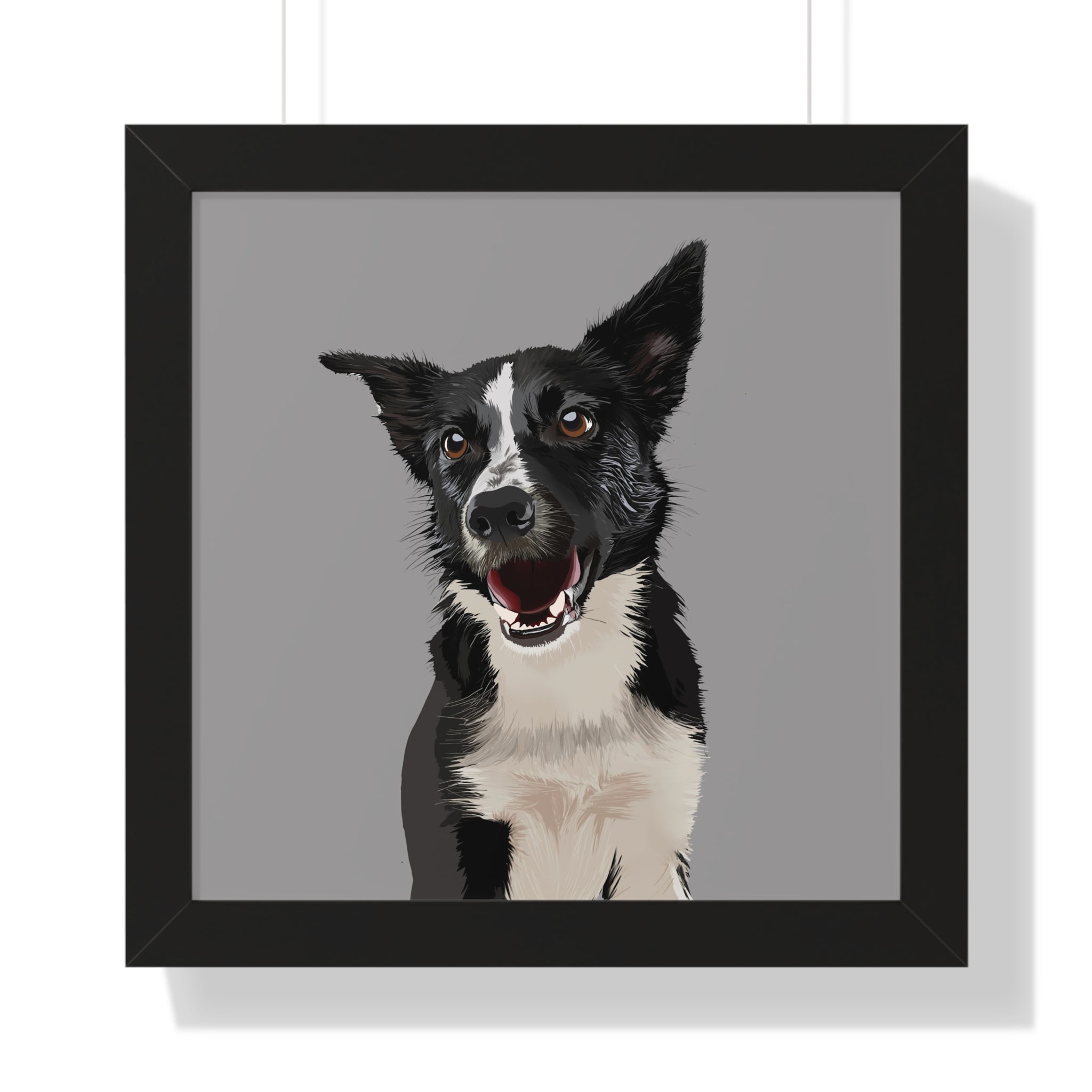 Dog Detailed illustration in black frame.