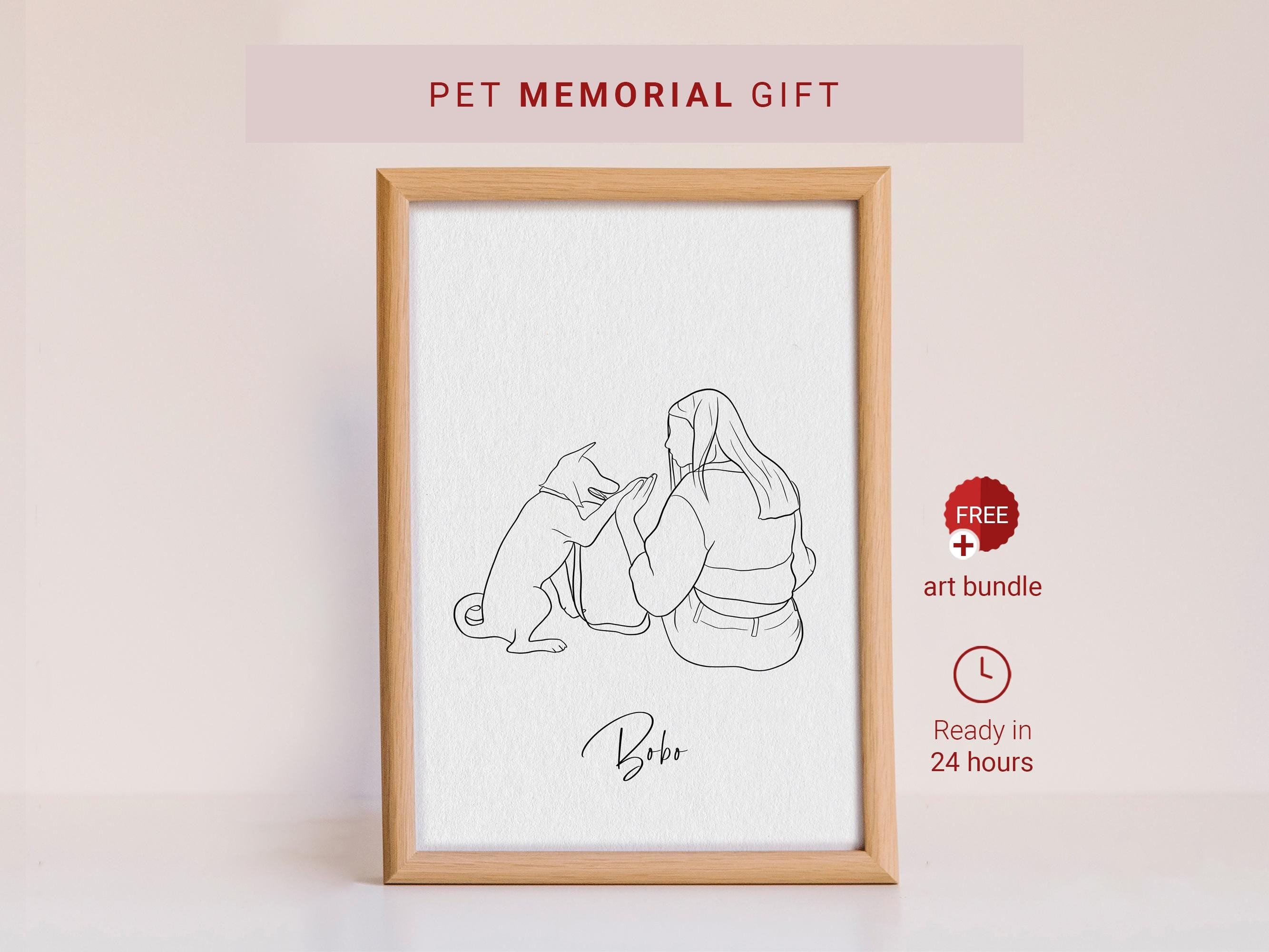 Custom line art pet portrait - simple, meaningful gift for pet lovers.