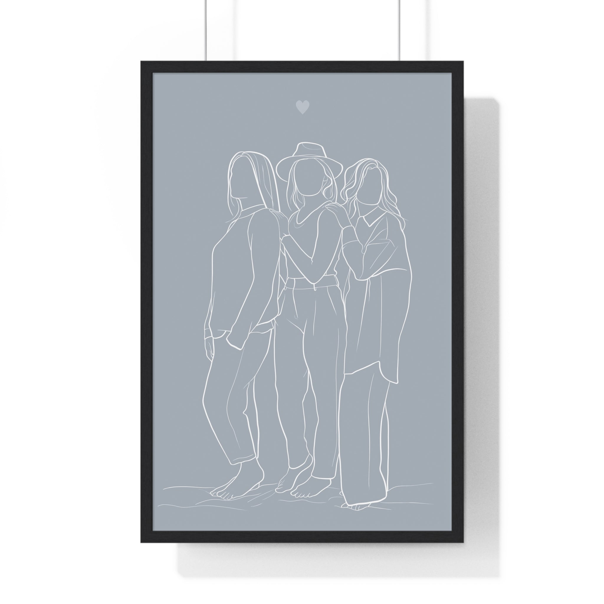 Framed Lineart of Best friends standing together.