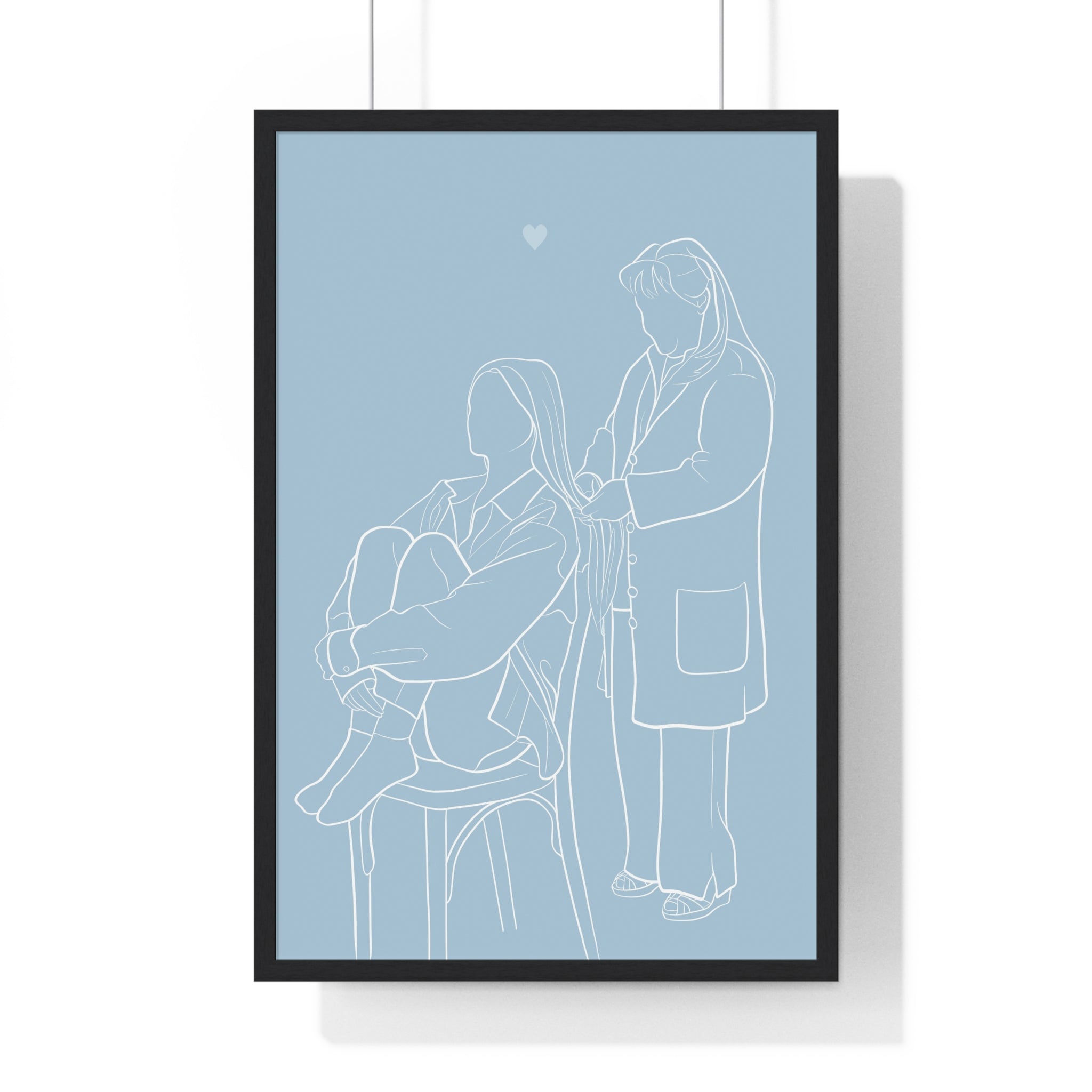 Framed artwork of Mother and daughter bond.