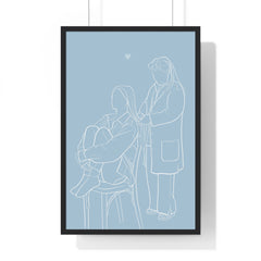 Framed artwork of Mother and daughter bond.