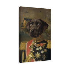 Royal dog portrait on canvas.