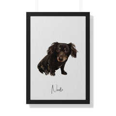 Watercolor Dog in black frame