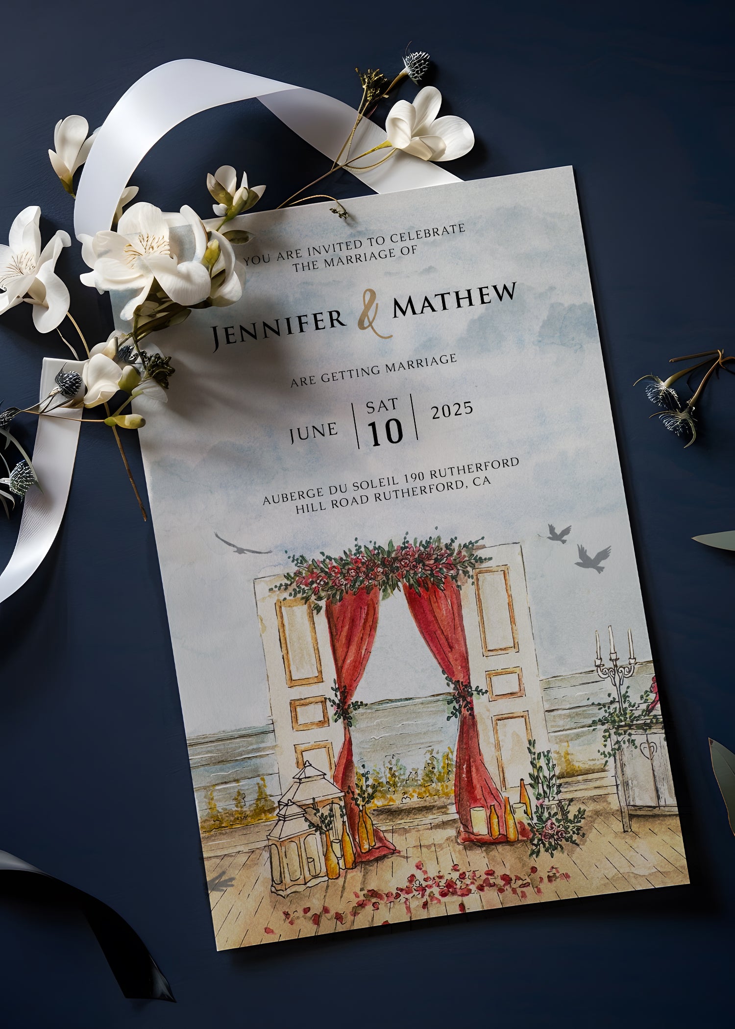 wedding water color invitation gift